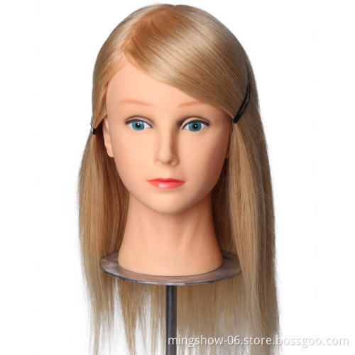 Cheap training head human hair 100 hairstyle head training for hairdresser